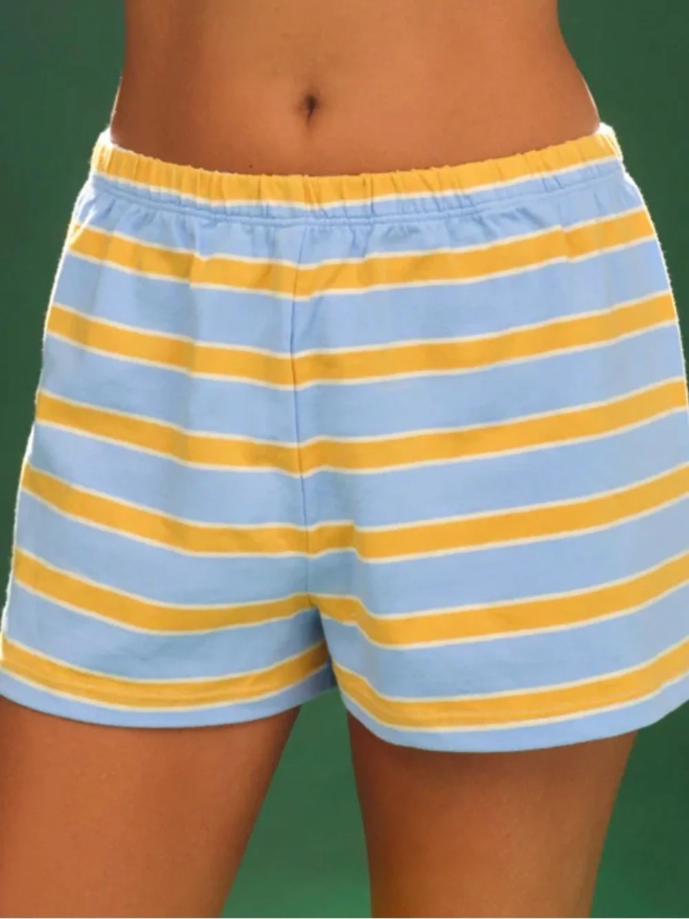 SET Active Light Blue and Yellow Easy Stripe Shorts